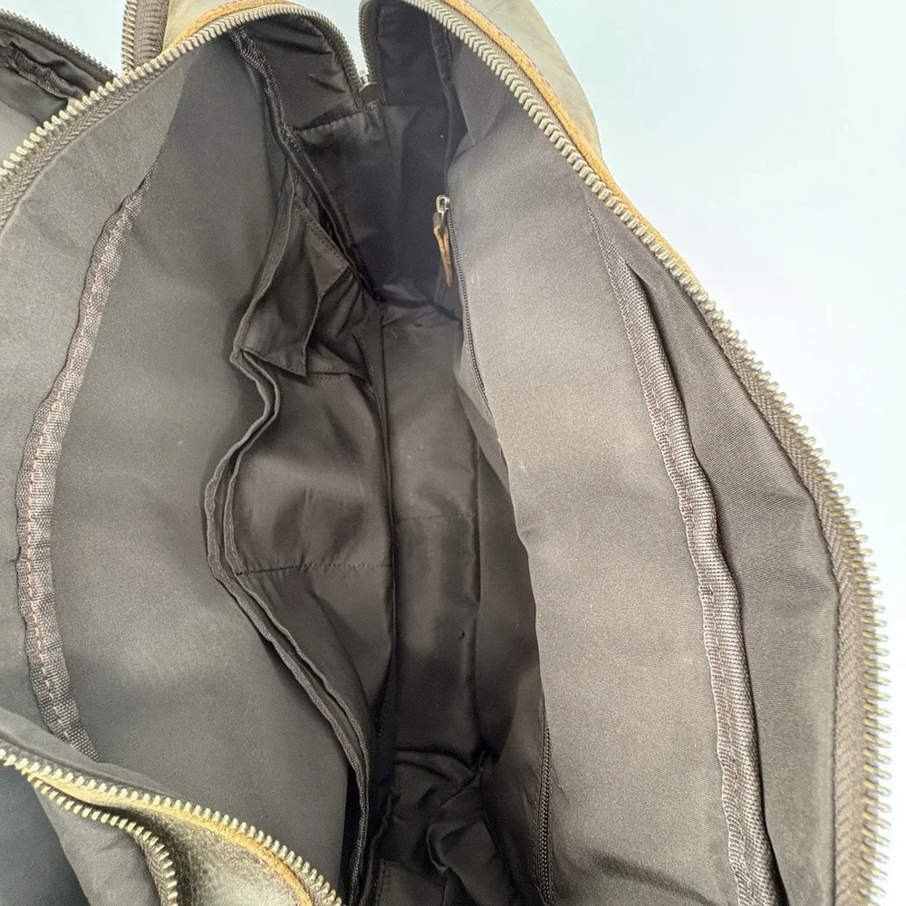 TIDING Genuine Leather Briefcase Brown Backpack Convertible